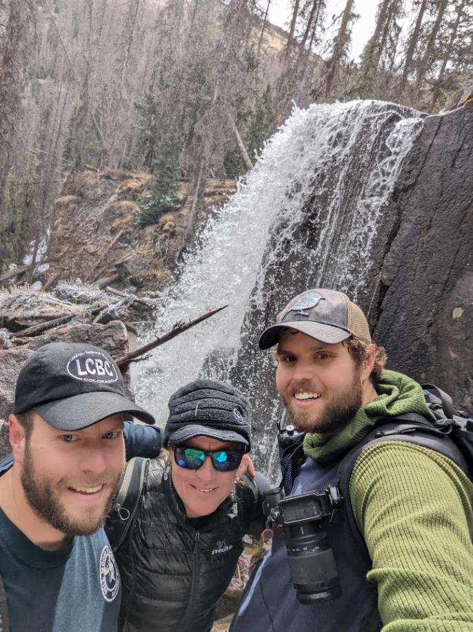 Wild Bunch Desert Guides owner Laurel Darren (center) is flanked by friends Justin Hill (left) and Michael Underwood (right) during a 