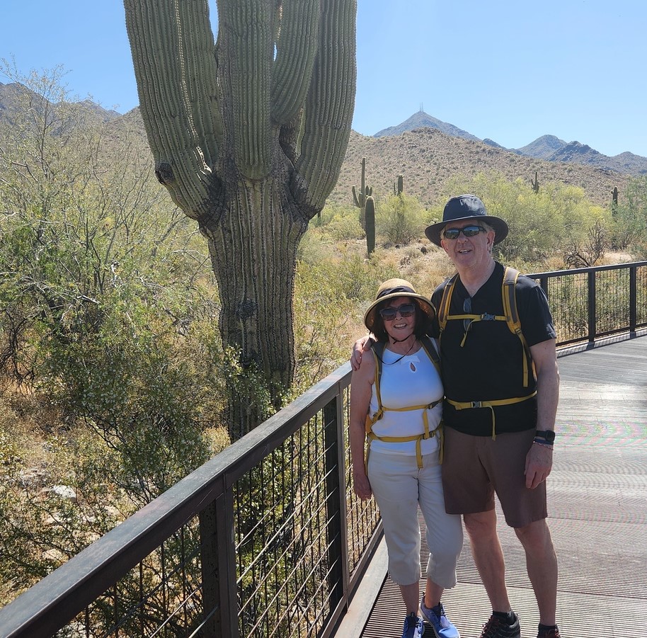 A older couple customized their Phoenix hiking tour with the Wild Bunch by opting for a flat, easily traveled trail.