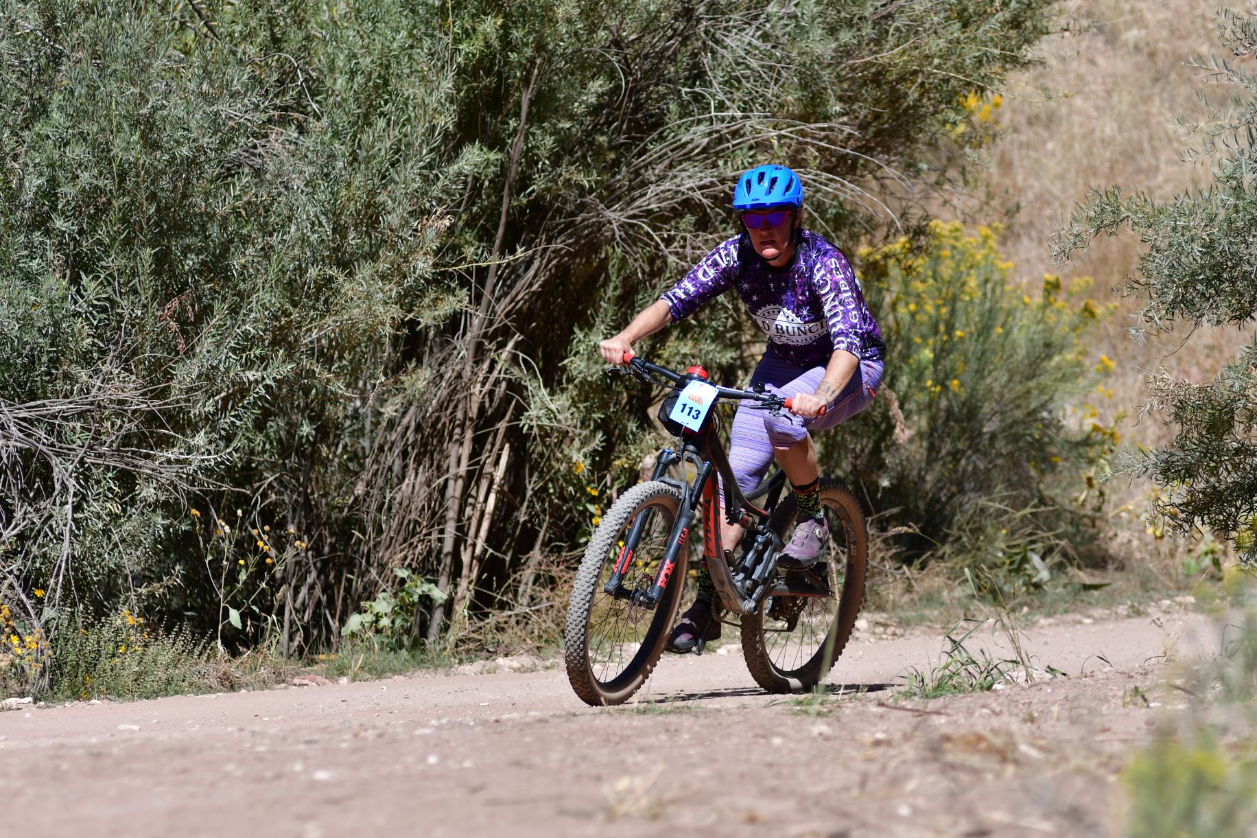 Laurel Darren comes flying around a turn during the Canon City Crippler mountain bike race Sept. 25 in Colorado.