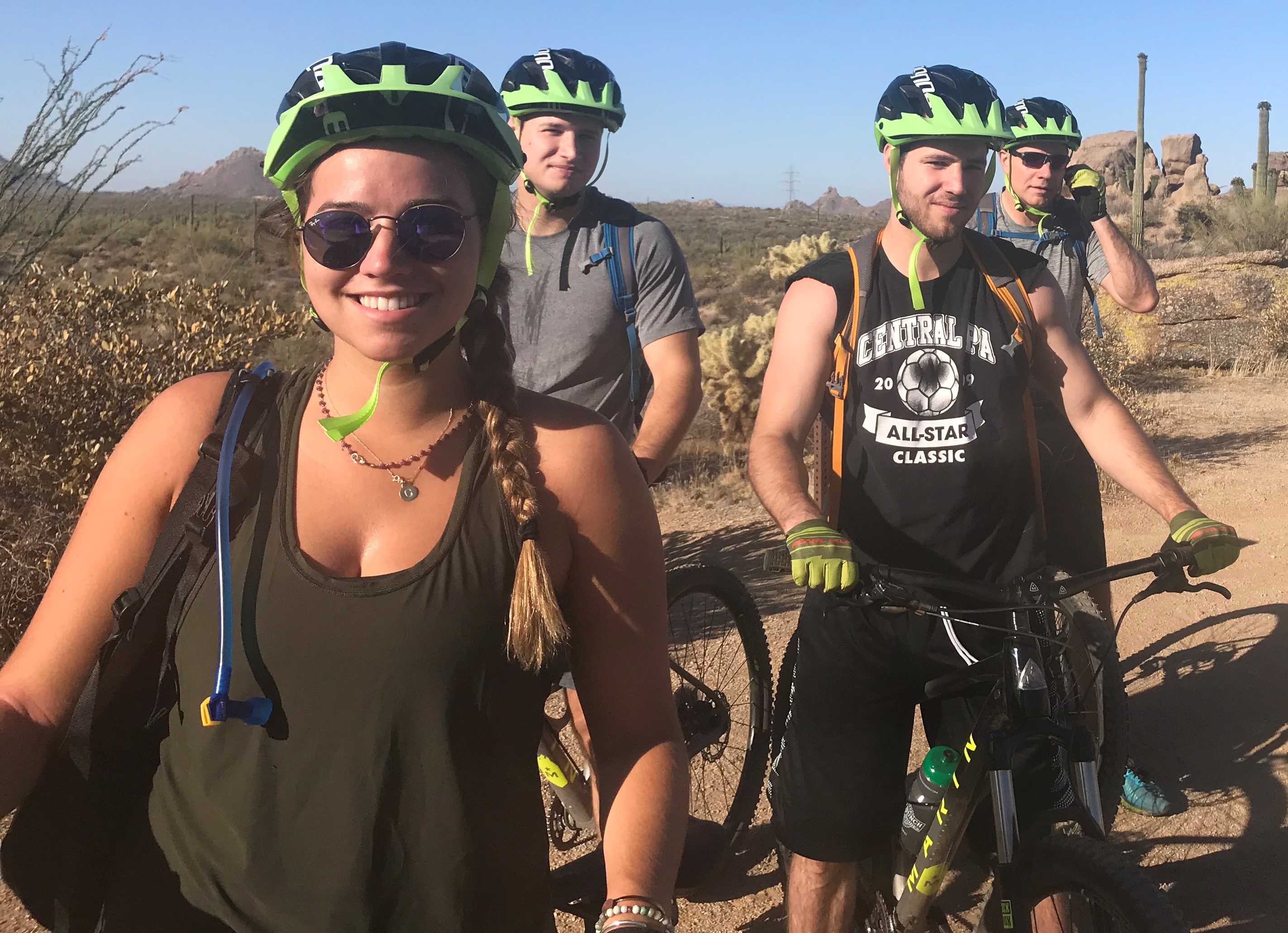 During the Heinly's first trip to Arizona in 2018, the group of family cyclists included, left to right: daughter Carmen, sons Quinten Heinly and Gavin, and father Chris.