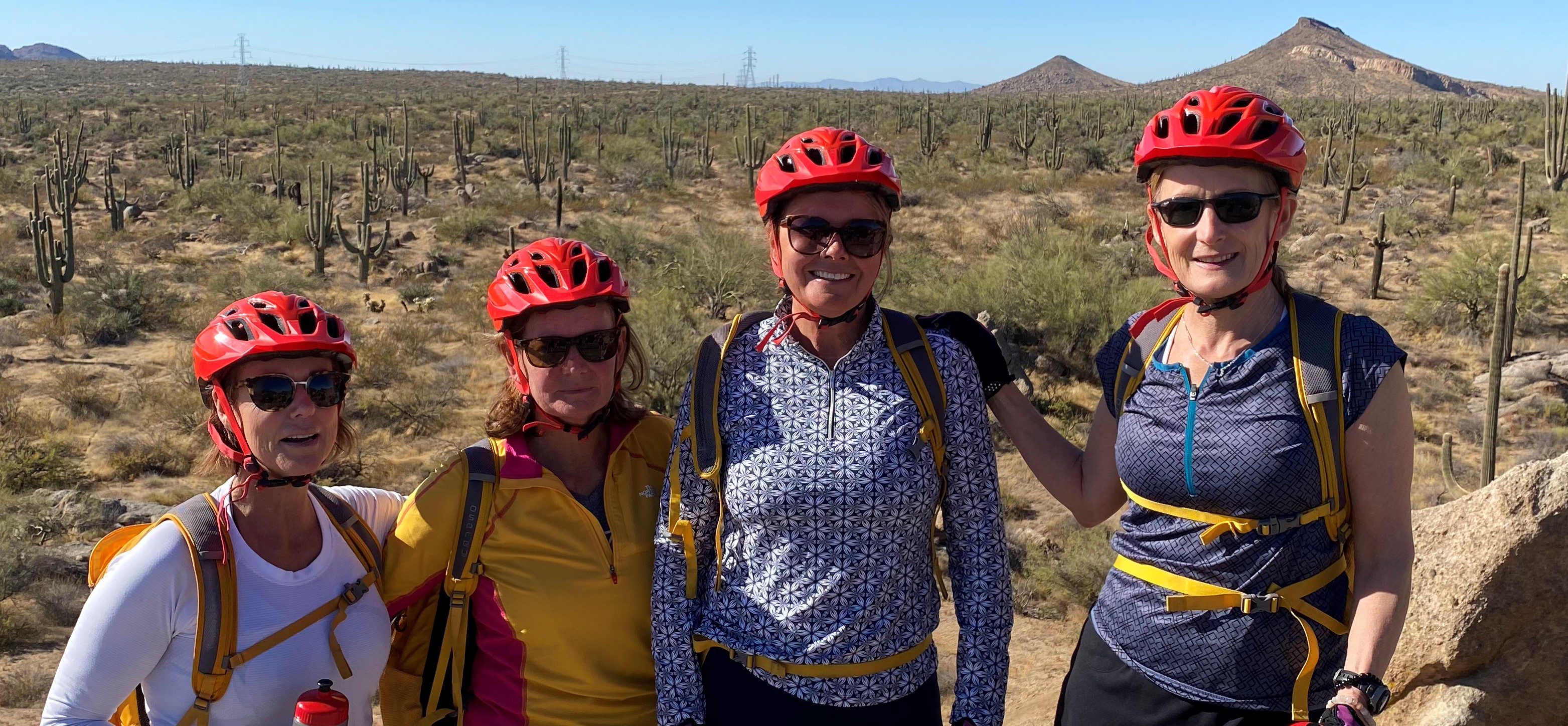 The group of girlfriends riding together in 2019 included Jean Heinly, Noel Garapola, Cyndy Kuczala, and Michelle Davis.