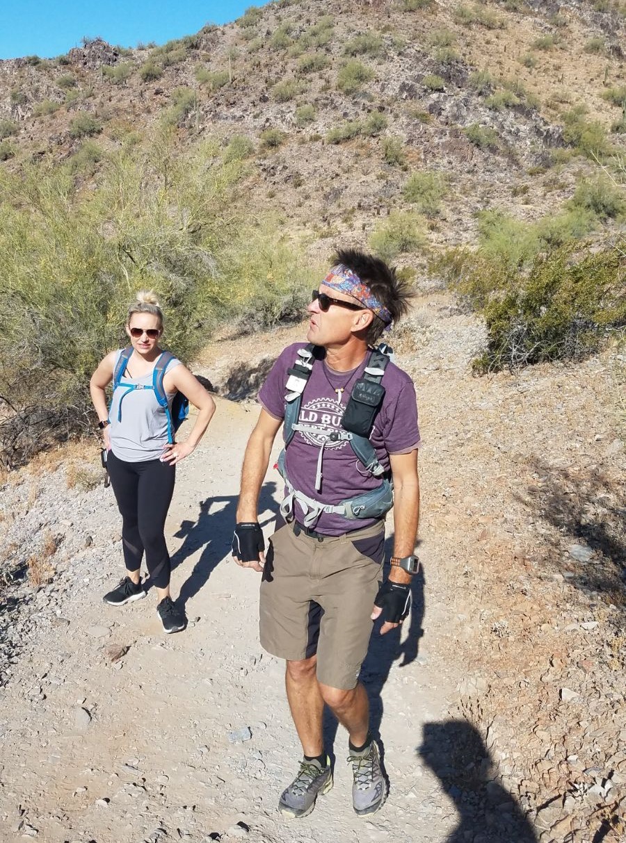 Matt Kalina shares his Sonoran Desert knowledge while guiding a Wild Bunch hiking tour in Phoenix.