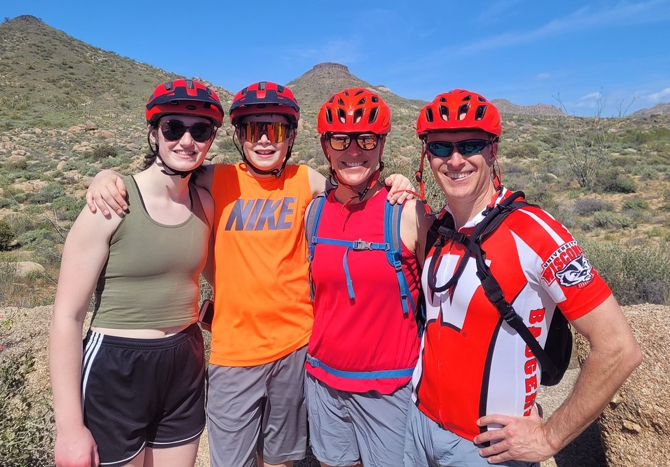 The family that plays together, stays together -- and this foursome is having fun during a Scottsdale mountain bike tour with the Wild Bunch Desert Guides.
