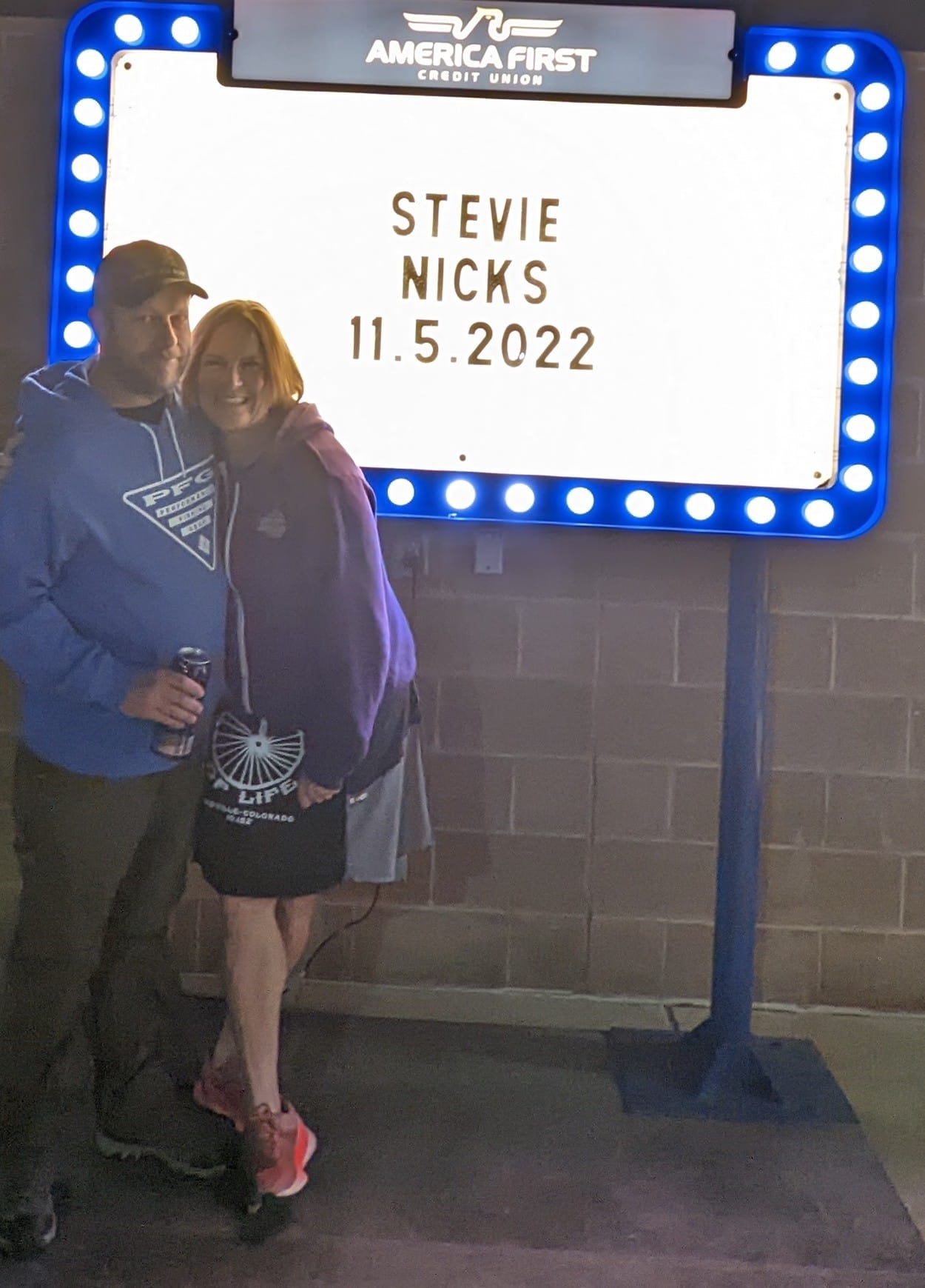 Brett and Laurel pose outside of the Stevie Nicks concert.