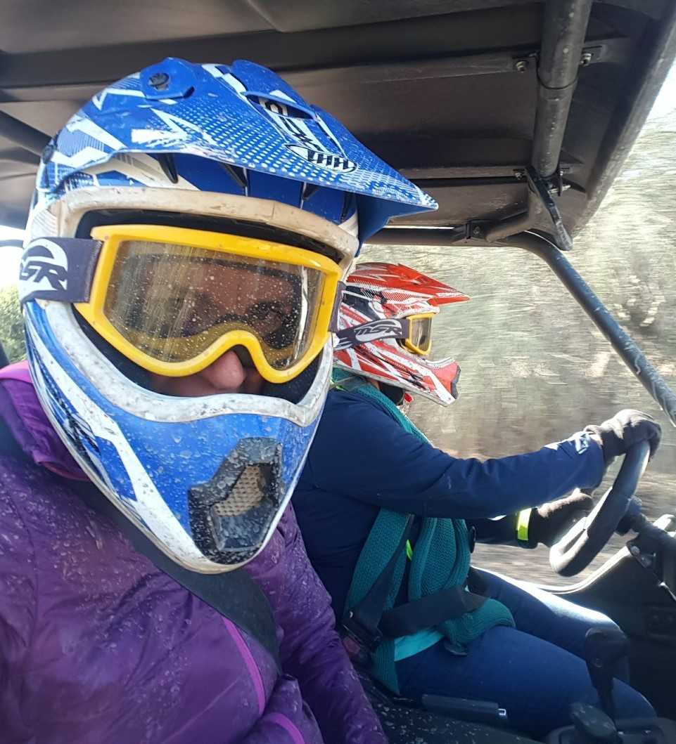 Wild Bunch Desert Guides owner Laurel Darren (left) enjoys a Stellar Adventures UTV ride with her mom during happier times for the two.